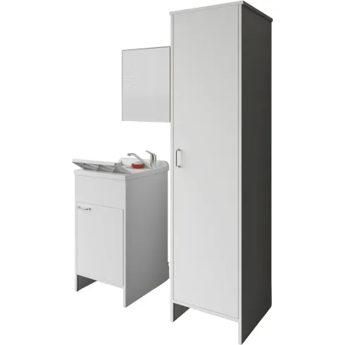 Mobile Lavatoio 45x50x85 con Colonna 45x50x182 e Specchio 45x60