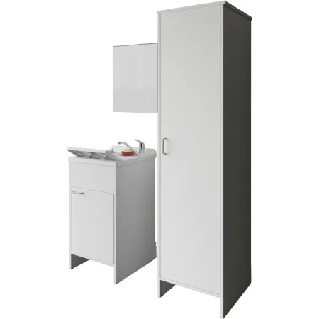 Mobile Lavatoio 45x50x85 con Colonna 45x50x182 e Specchio 45x60