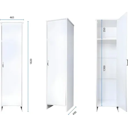 Mobile Lavatoio 2 Ante 60x50x85 con Colonna 45x50x182 e Specchio 45x60
