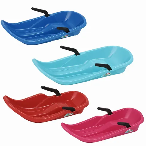 Bob Neve Bambini 80x33 cm Plastica Colorata con Freno e Sterzo