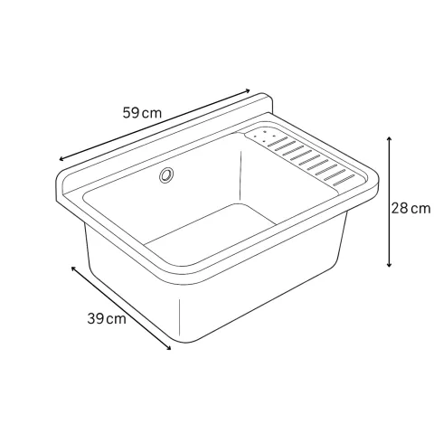 Pilozzo Lavabo in Resina 59x39x28 cm da Esterno Sifone e Kit Montaggio