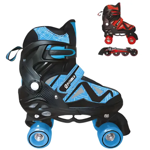 Pattini per Bambini 35-38 2 In 1 Regolabili in Linea 4 Rotelle