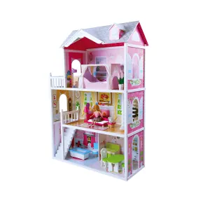 Villa Bambole Legno 3 Piani 124 cm Arredamento Incluso Fashion Doll