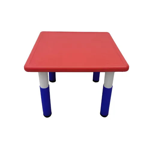 Tavolo Bambini Rosso 62x62x52 cm Altezza Regolabile Acciaio