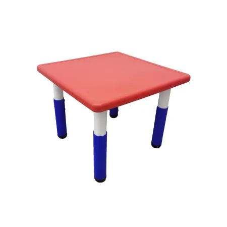 Tavolo Bambini Rosso 62x62x52 cm Altezza Regolabile Acciaio
