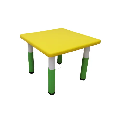 Tavolo Bambini Giallo 62x62x52 cm Altezza Regolabile Acciaio