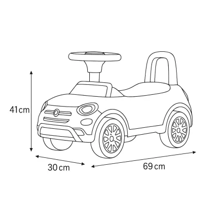 Macchinetta per Bambini Cavalcabile a Spinta Fiat 500X Bianca