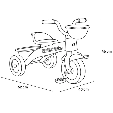Triciclo Bambini Trico Max 62x40x46 cm Colori Vivaci Portaoggetti
