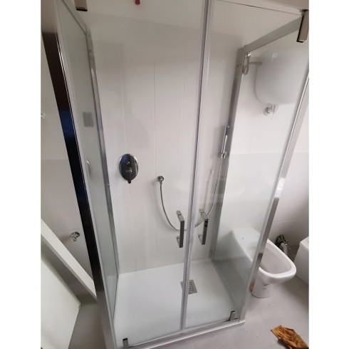 Box Doccia 3 Lati 6 mm Anta Battente Saloon 70x70x70 cm