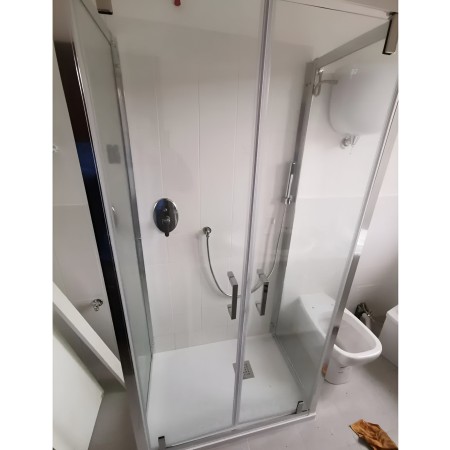 Box Doccia 3 Lati 6 mm Anta Battente Saloon 70x70x70 cm