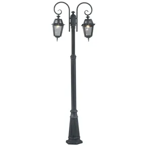 Outlet Lampione Giardino 220 cm Alluminio Grigio con Lanterna in Vetro