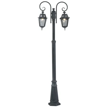 Outlet Lampione Giardino 220 cm Alluminio Grigio con Lanterna in Vetro