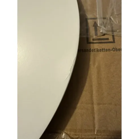Outlet Tavolino da Caffè Rotondo Basso Bianco 40x40 cm Gambe Pino