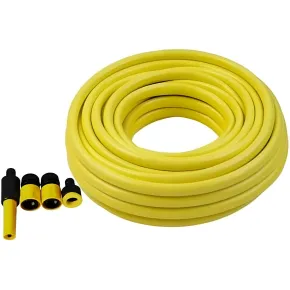 Tubo per Irrigazione PVC 15 m 1/2" Giallo Accessori Inclusi e 3 Strati