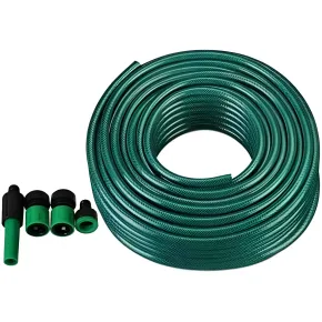 Tubo per Irrigazione PVC 40 m 1/2" Verde con Accessori Inclusi