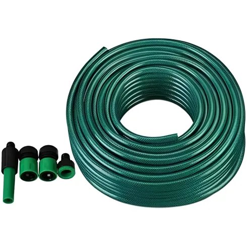 Tubo per Irrigazione PVC 40 m 1/2" Verde con Accessori Inclusi