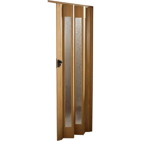 Porta a Soffietto Royal Noce 85x214H cm Inserti PS Motivo ad Onda