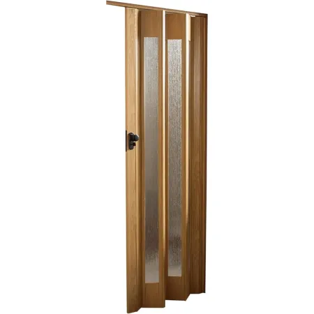 Porta a Soffietto Royal Noce 85x214H cm Inserti PS Motivo ad Onda