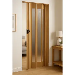 Porta a Soffietto Royal Noce 85x214H cm Inserti PS Motivo ad Onda 2