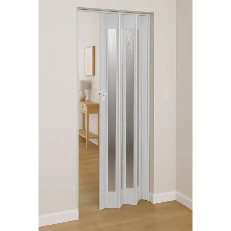 Porta a Soffietto Royal Bianco 85x214H cm Inserti PS Motivo ad Onda