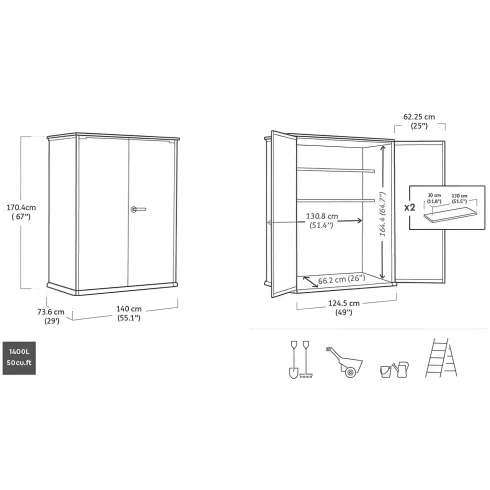 Armadio Keter Esterno Bidoni Rifiuti Biciclette Effetto Legno da Giardino Box | BricoShop24