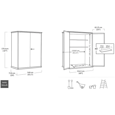Armadio Keter Esterno Bidoni Rifiuti Biciclette Effetto Legno da Giardino Box | BricoShop24