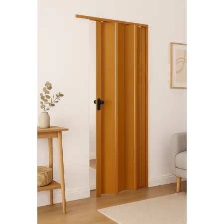 Porta a Soffietto Deluxe Noce 85x214H cm in PVC Pannello Doppio
