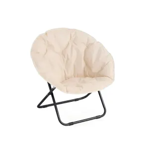 Poltrona Relax Beige in Acciaio e Poliestere da Interno ed Esterno
