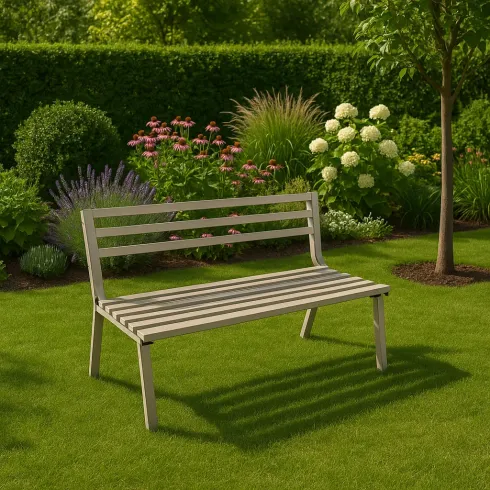 Panchina Tortora per Esterno da Giardino in Acciaio 127x61x80 cm