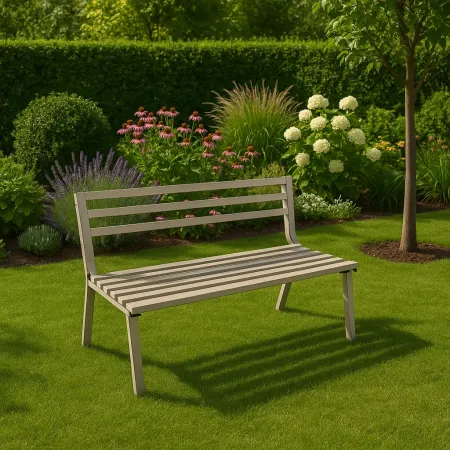 Panchina Tortora per Esterno da Giardino in Acciaio 127x61x80 cm