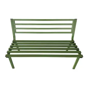 Panchina Verde per Esterno da Giardino in Acciaio 127x61x80 cm