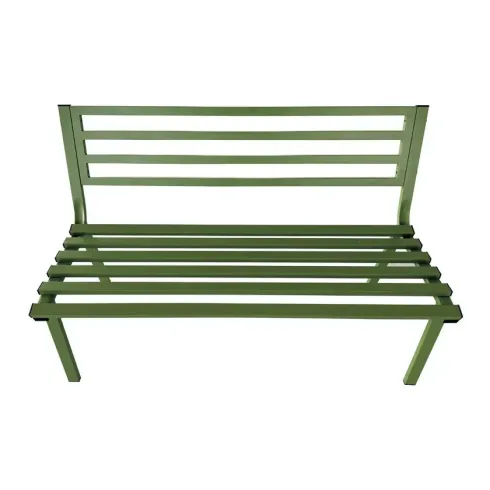 Panchina Verde per Esterno da Giardino in Acciaio 127x61x80 cm