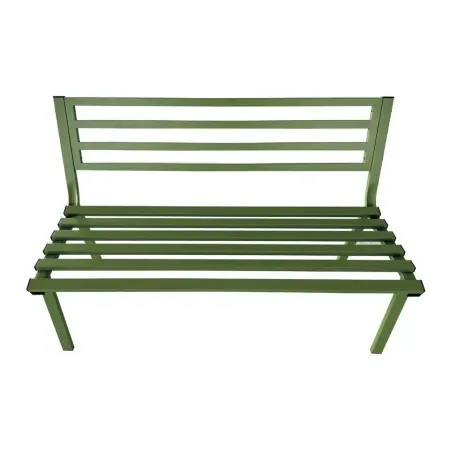 Panchina Verde per Esterno da Giardino in Acciaio 127x61x80 cm