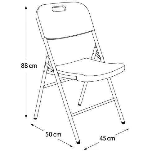 Set 4 Pezzi Sedie Pieghevoli Acciaio Plastica Bianca 45x50x88 cm