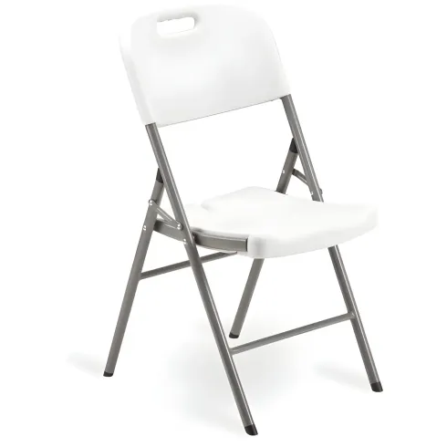 Set 4 Pezzi Sedie Pieghevoli Acciaio Plastica Bianca 45x50x88 cm