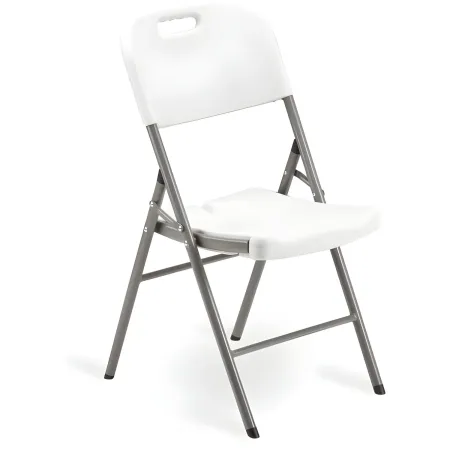 Set 4 Pezzi Sedie Pieghevoli Acciaio Plastica Bianca 45x50x88 cm