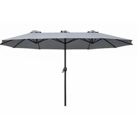 Ombrellone Trio Ovale Grigio 455x270x250 cm Acciaio e Poliestere