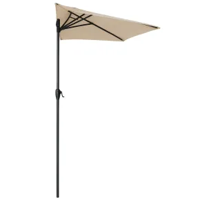 Ombrellone a Mezzaluna 270x133x230H cm Tortora da Parete Acciaio