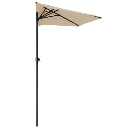 Ombrellone a Mezzaluna 270x133x230H cm Tortora da Parete Acciaio