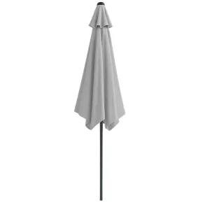 Ombrellone a Mezzaluna 270x133x230H cm Grigio da Parete Acciaio 2