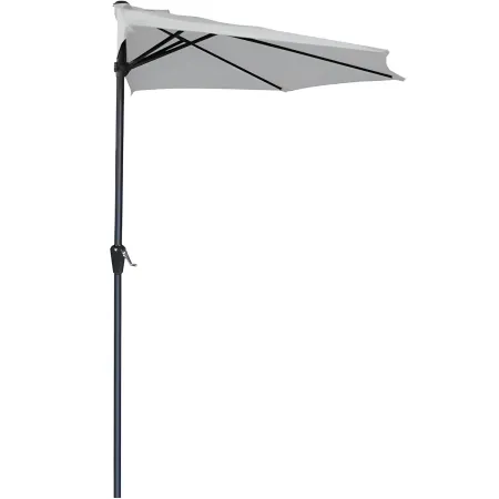 Ombrellone a Mezzaluna 270x133x230H cm Grigio da Parete Acciaio
