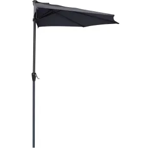 Ombrellone a Mezzaluna 270x133x230H cm Antracite da Parete Acciaio