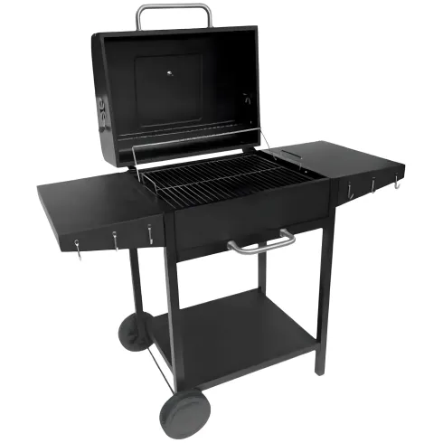 Barbecue da Esterno 118,5x61x102H cm a Carbonella Nero Acciaio Smaltato