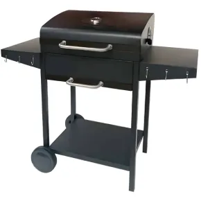 Barbecue da Esterno 118,5x61x102H cm a Carbonella Nero Acciaio Smaltato