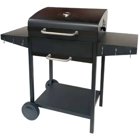 Barbecue da Esterno 118,5x61x102H cm a Carbonella Nero Acciaio Smaltato