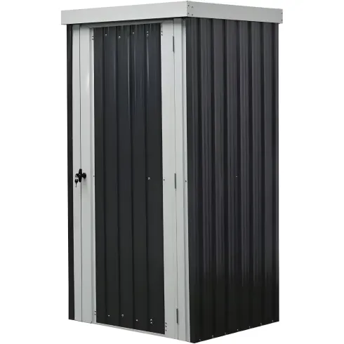 Casetta Box Giardino 98x81x180H cm Acciaio Antracite con Porta