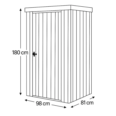 Casetta Box Giardino 98x81x180H cm Acciaio Antracite con Porta