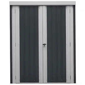 Casetta Big Box Giardino 140x81x180H cm Acciaio Antracite Doppia Porta