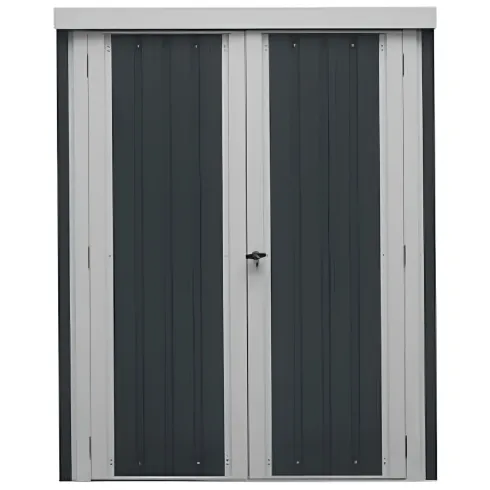 Casetta Big Box Giardino 140x81x180H cm Acciaio Antracite Doppia Porta