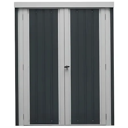 Casetta Big Box Giardino 140x81x180H cm Acciaio Antracite Doppia Porta
